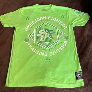 American fighter bright green mens tshirt